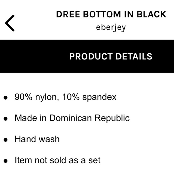 EBERJEY ❤️‍🔥 DREE BOTTOMS NWT IN BLACK SIZE LARGE - Picture 10 of 14